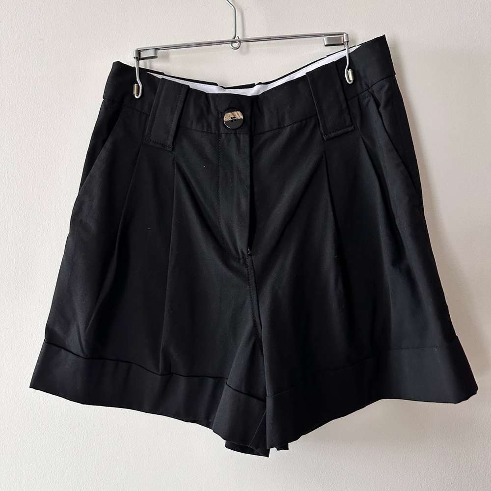Ganni Black Drapey Shorts